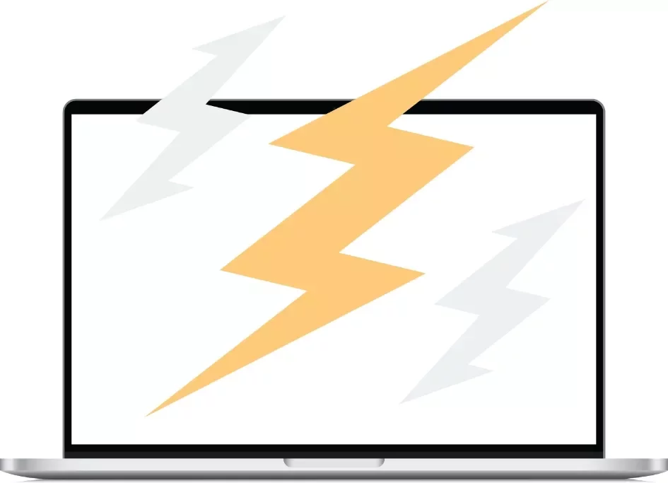 Laptop with lightening for your marketing success