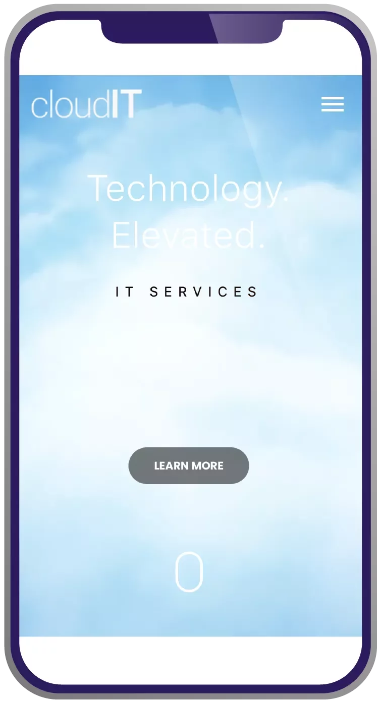 cloud it  - screenshot on phone of mobile website